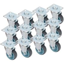 Youyijia 12pcs Lenkrollen Schwenkbare 50mm Transportbockrollen 360° Drehbar Non-marking Silent Rollen Für Möbeltransporte