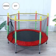 Youyijia Trampoline 140cm, Outdoor Trampoline with Safety Net Cover, Recreational Trampoline for Indoor and Backyard Jumping Exercise