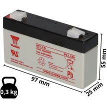 Blei-Akku NP1.2-6 Pb 6V 1,2Ah Faston 4,8 - Yuasa