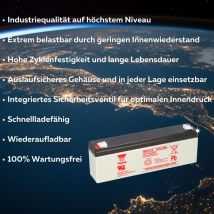 Blei-Akku NP2.3-12 Pb 12V 2,3Ah VdS, Faston 4,8 - Yuasa