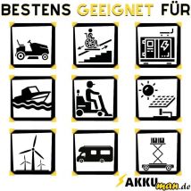 Blei-Akku REC22-12I Pb 12V 22Ah Zyklenfest, M5 Innengewinde - Yuasa