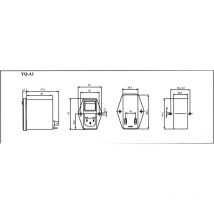 Yunpen - 521361 YQ01A1 Netzfilter mit Kaltgerätebuchse, mit Schalter, mit 2 Sicherungen 250 v/ac 1 a 1