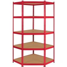 Monster Racking - Z-Rax Corner Storage Shelf Unit, Red, 90cm Wide