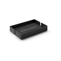 Zack potes porte-savon noir en acier inoxydable