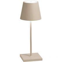 Poldina mini pro lampada da tavolo a batteria ricaricabile ip65 colore beige sabbia Zafferano ld0320s3