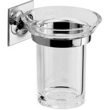 Verchromter Zahnbürstenhalter Aus Messing Und Glas Mimosa