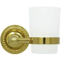 Zahnbürstenhalter Glas Gold Retro Milchglas Zahnputzglas Aufbewahrung Zahnputzbecher Badaccessoires Halter