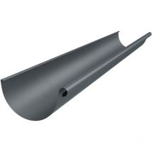 Dachrinne halbrund 2m Verzinkt, Regenrinne mit hohem Korrosionsschutz, einfache Montage, ohne löten, 7 teilig/280 / 125 mm, 2m Anthrazit - Zambelli