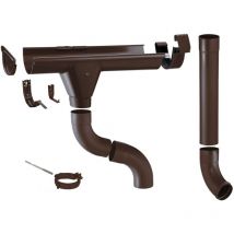 Gouttière en zinc set complet abri de jardin, carport, terrasse, 1 côté de toit, sans soudure, pour surface de toit jusqu'à env. 80m², 280 brun