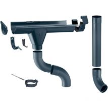 Zambelli - Zink Dachrinne Komplettset Gartenhaus, Carport, Terrasse, 1 Dachseite, ohne Löten, für Dachfläche bis ca. 80m², 7 teilig/280 / 125mm