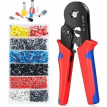 Mumu - Zangen- und Zangen-Aderendhülsen-Crimpwerkzeug-Set mit 1250-teiligem Aderendhülsen-Klemmen-Set, selbsteinstellende Crimpzange,