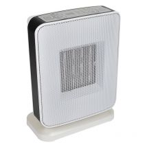 Quadro 503050 - Soufflant céramique - 1500W - 15,6 x 25,1 x 32,1 cm - Oscillant à 80° - Affichage Led - Blanc/noir - Dx Drexon
