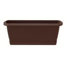 Prosperplast - Giardiniere Arrugginizione con supporto in plastica marrone 59 (Long) x 18.4 (larghezza) x 14.5 (alto) cm