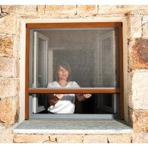 Zanzariera Finestra Tagliabile Alluminio Quercia Dorata - l 125 x H220 cm - Quercia dorata