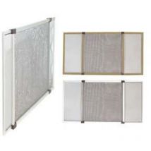 FER - Zanzariera in fibra con telaio componibile in alluminio colore bianco ral9010 - rete grigia - cm.75x50h.