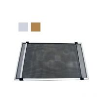 Zanzariera in fibra con telaio componibile in alluminio colore alluminio - rete grigia - cm.100x75h.