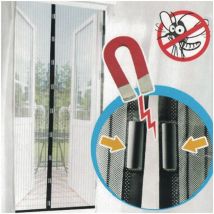 Zanzariera Magnetica con Chiusura Calamita Tenda Bianca Nera per Porta Finestra - Colore Nero