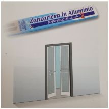 Zanzariera per porta due battenti telaio in alluminio 150x240 cm marrone