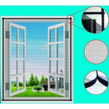 Moustiquaire pour fenêtre avec ruban adhésif Blanc l. 150 h. 180 cm