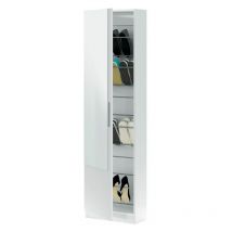Zapatero 1 puerta con espejo blanco artik