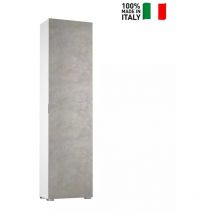 Mueble Con Puerta Siete Estantes blanco con puerta de hormigón