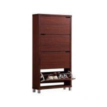 Zapatero 4 puertas kubox acabado walnut, 79cm(ancho) 155cm(altura) 24cm(fondo)