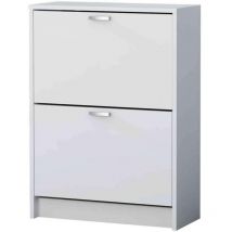MB - Mueble Zapatero Manila con 2 trampones en blanco. 60 cm(ancho) 81.6 cm(altura) 25 cm(fondo)
