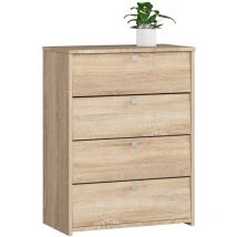 Zapatero con 4 compartimentos akord Roble Sonoma 60 cm 4 puertas basculantes frente en color Roble Sonoma 60x33x80 cm