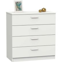 Muebles Pitarch - Comoda 4 cajones Teb habitacion Juvenil Dormitorio Infantil Matrimonio Blanco Estilo Moderno 78x74x4