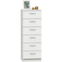 Muebles Pitarch - Sinfonier 6 cajones Teb habitacion juvenil dormitorio matrimonio moderno color blanco 110x40x40 cm (Blanco)