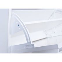 Zapatero con cuatro puertas abatibles, blanco 90 x 25 x 100