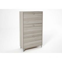 Zapatero de doble fondo con tres puertas para hasta 18 pares de zapatos