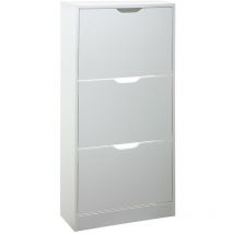 ZAPATERO DE MADERA 115x60x24cm COLOR BLANCO