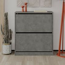 Toscohome - Zapatero de madera de 73cm con dos puertas batientes en gris retro - SHC520RETRO