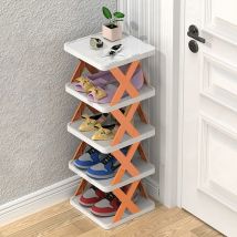 Zapatero delgado de 5 niveles, zapatero vertical de 5 niveles, organizador de zapatos, zapatero resistente, color naranja