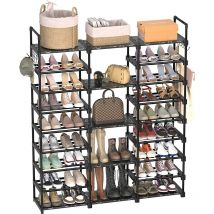 Zapatero Estantes Almacenamiento 9 Niveles Estructura Metálica Estable diy Para almacenar de 50 a 55 pares de zapatos