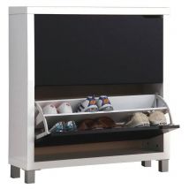 Zapatero Kubox 2 puertas blanco y negro