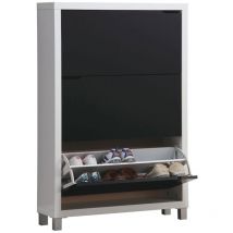 Zapatero Kubox 3 puertas blanco y negro