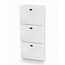 Zapatero modular con puertas abatibles Wave tris blanco 51x17x118 h cm Domopak