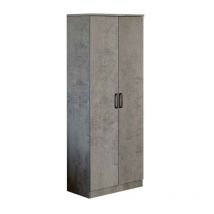 Zapatero multiusos gris cemento con dos puertas y 6 baldas h.182x71x38 cm