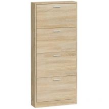 Zapatero zapatero mueble de almacenamiento entrada pasillo salón 59 x 17 x 150 cm madera contrachapada marrón