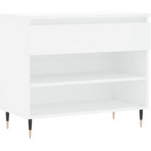 Zapatero zapatero mueble de almacenamiento entrada pasillo salón 70 x 36 x 60 cm madera contrachapada blanca