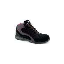 S 24 Bossi Industrie - Zapato alto levant S1P Piel de ante negra/lona gris - Talla 42 - 5222-42