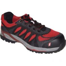 Nitras - Zapato de seguridad pro step Talla 45 negro / rojo S1P src esd en iso 20345.EN61340-4-3