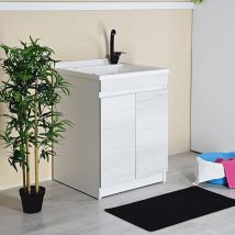 Mobile lavatoio 60x60 con vasca in plastica Resina pp zara olmo bianco