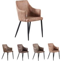 Pn Home - Chaise de salle à manger simple Zarah - Chaise de salle à manger rembourrée en similicuir avec pieds en métal pour salle à manger