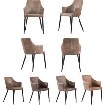 Pn Home - Lot de 4 chaises de salle à manger Zarah - Chaise de salle à manger rembourrée en similicuir avec pieds en métal pour salle à manger