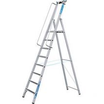 Zarges - Escalera tipo tijera de aluminio con plataforma grande con