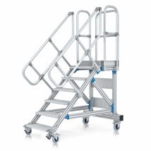 Zarges Plattformtreppe Fahrbar 60° 800mm Stufenbreite 9 Stufen