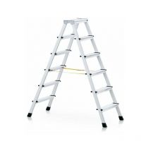 Zarges - XLstep b Genietete Stufen-Stehleiter, beidseitig begehbar, eloxiert 41268 Arbeitshöhe 3,50m